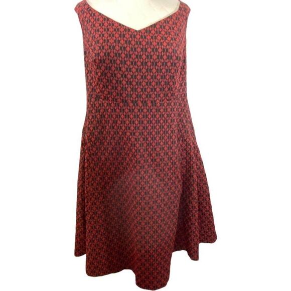 Eloquii Red Black Geometric Career Work Dress 18 - Picture 2 of 7